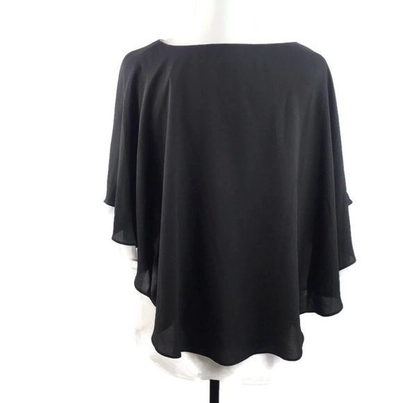 Nygard Women’s Chiffon Sherr Bat Wing Black Blouse - Picture 2 of 6